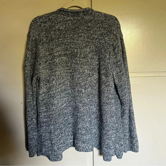 J. Jill Pure Jill Blue White Knit Open Front Cardigan Sweater Size Medium - Picture 5 of 6